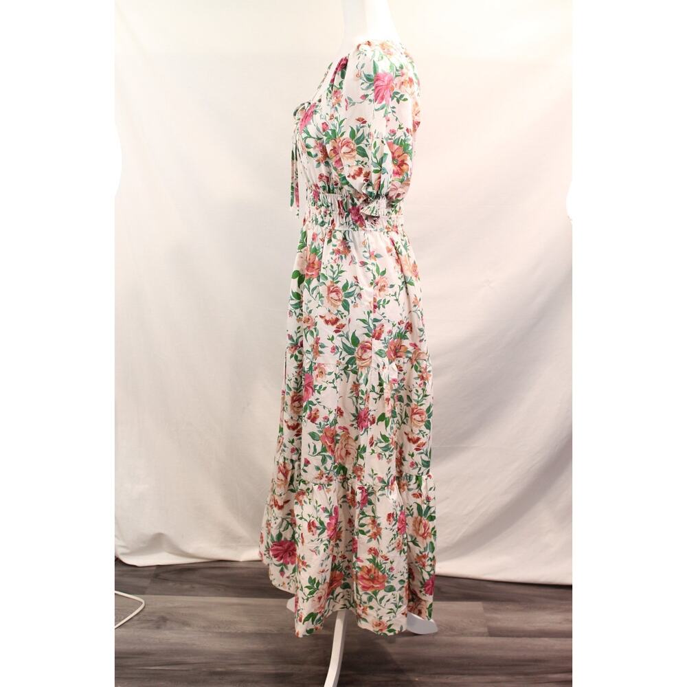 Anthropologie The Somerset Maxi Dress Womens XS Floral Neutral Motif Puff Sleeve - Picture 5 of 10